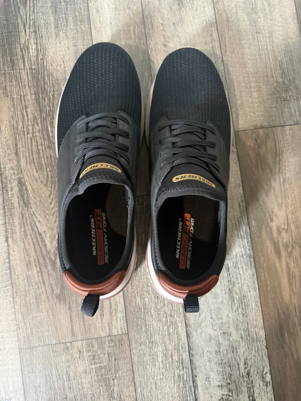 Skechers Men’s Black Casual Knit Sneakers
